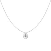 Silver Oval Charm Necklace